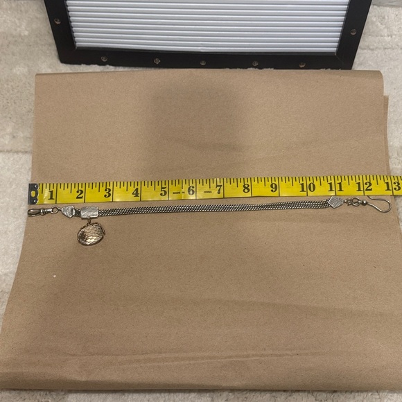 Antique Victorian Pocket Watch Chain with Spinning Crystal Watch Fob - Picture 4 of 11